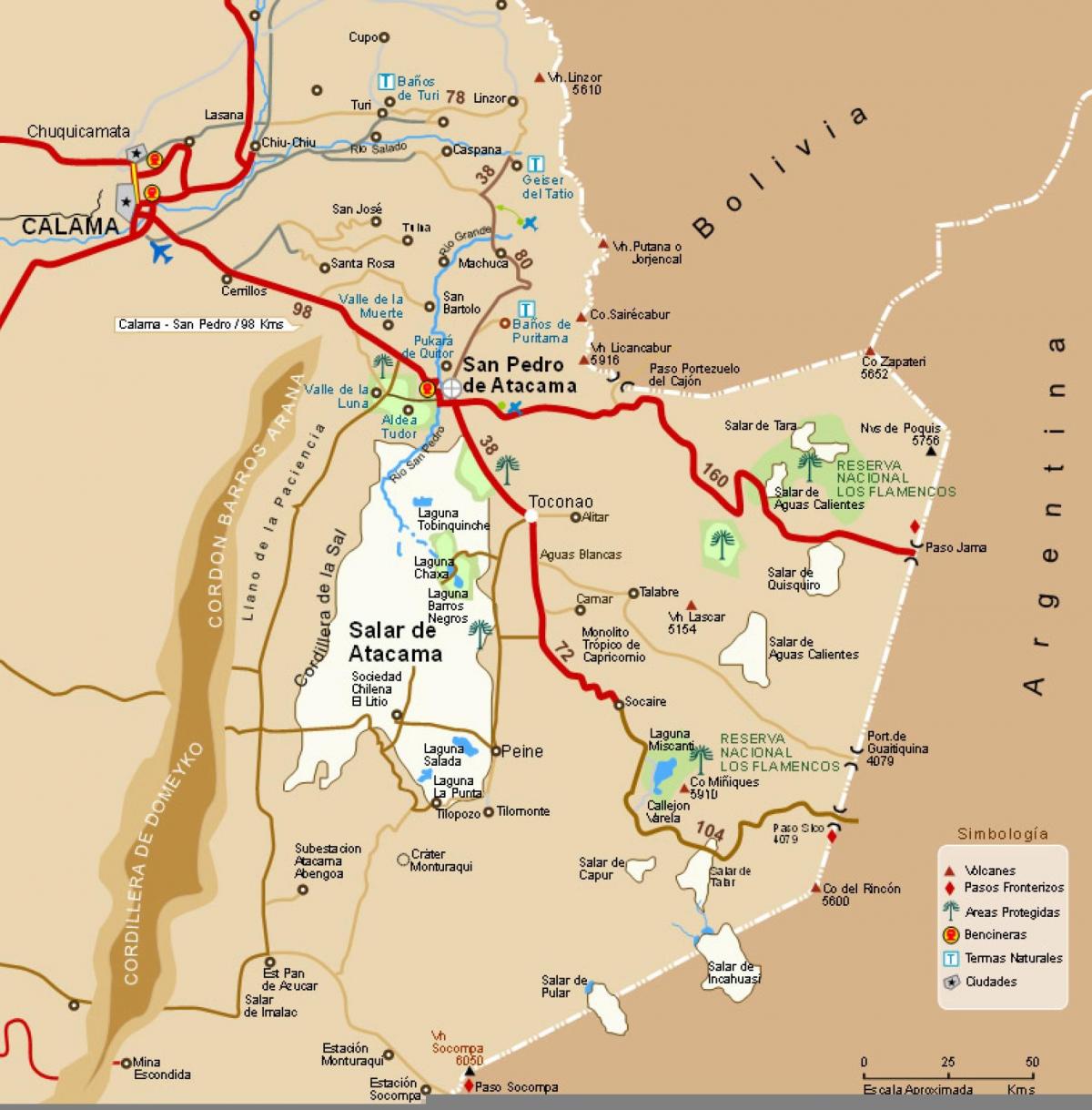 atacama Chile mapě