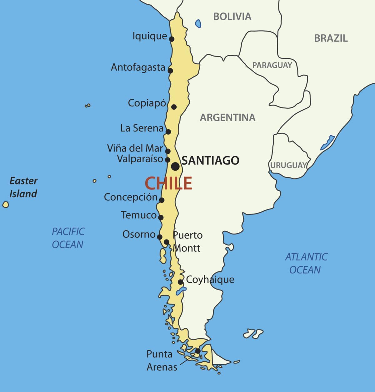 Mapa Chile země