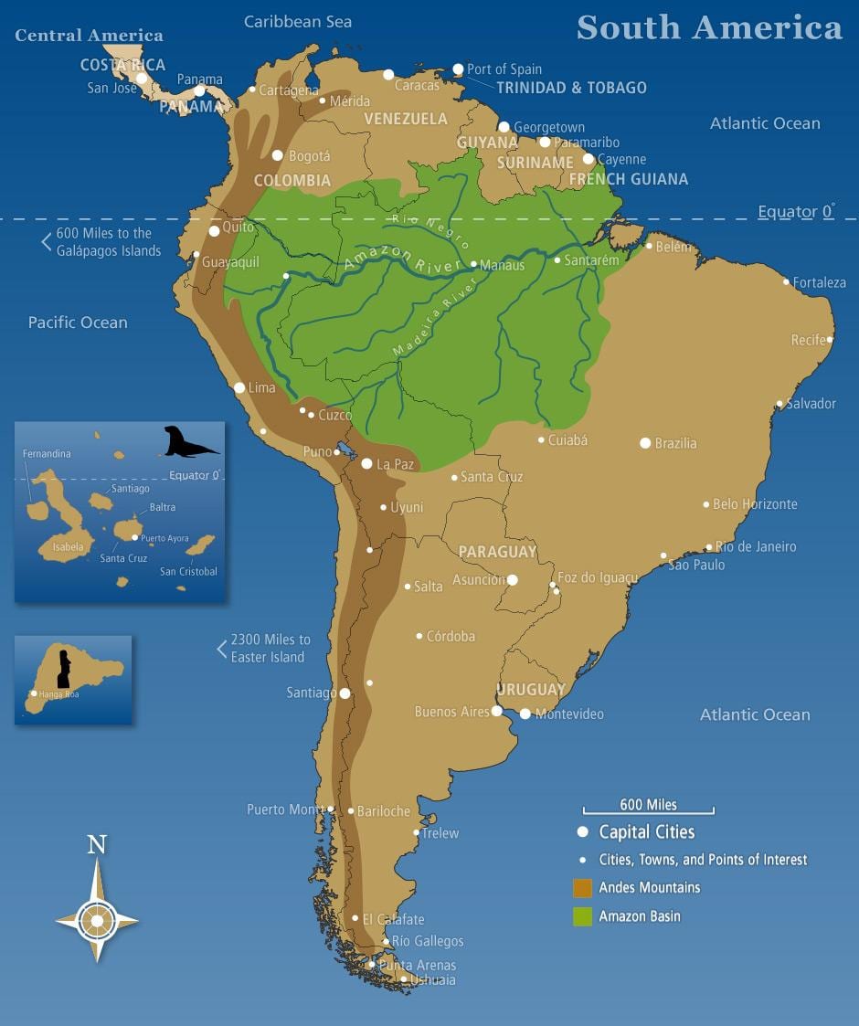 Mapa Chile andes hory