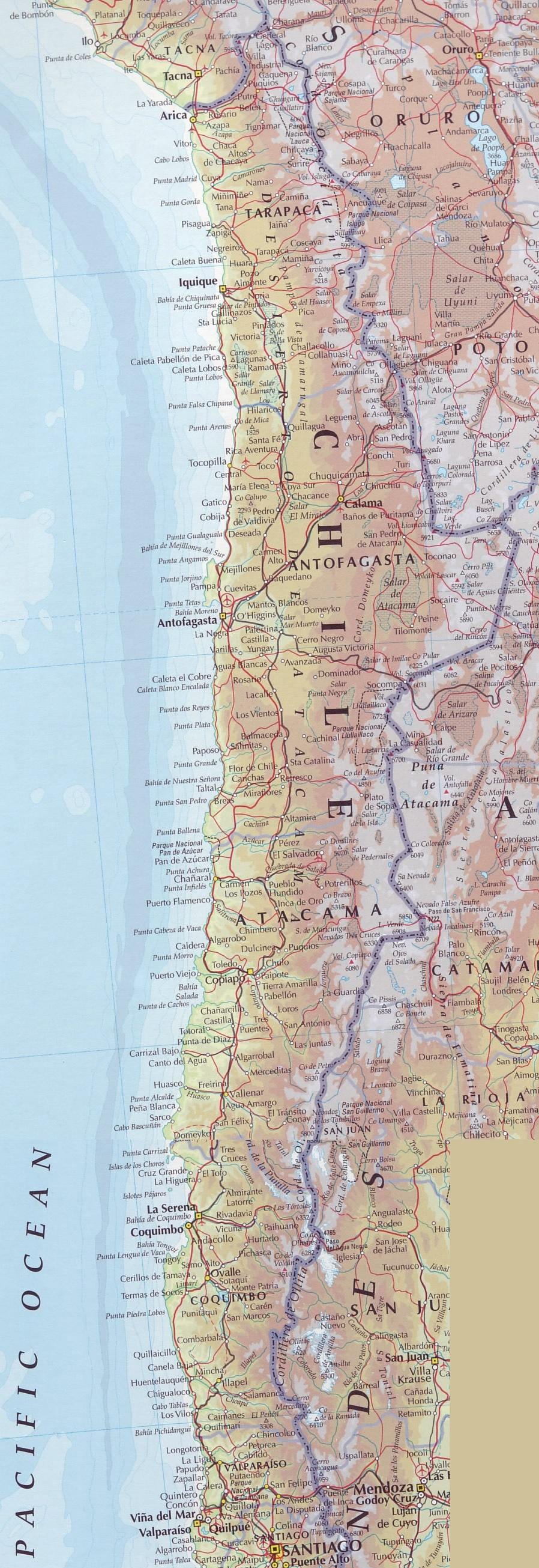 Mapa Chile silnici