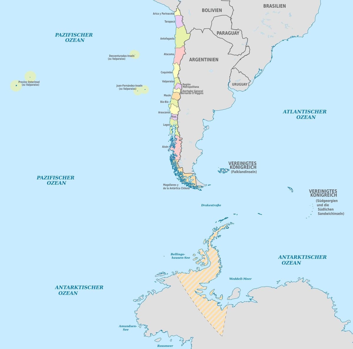 Mapa Chile ostrovy