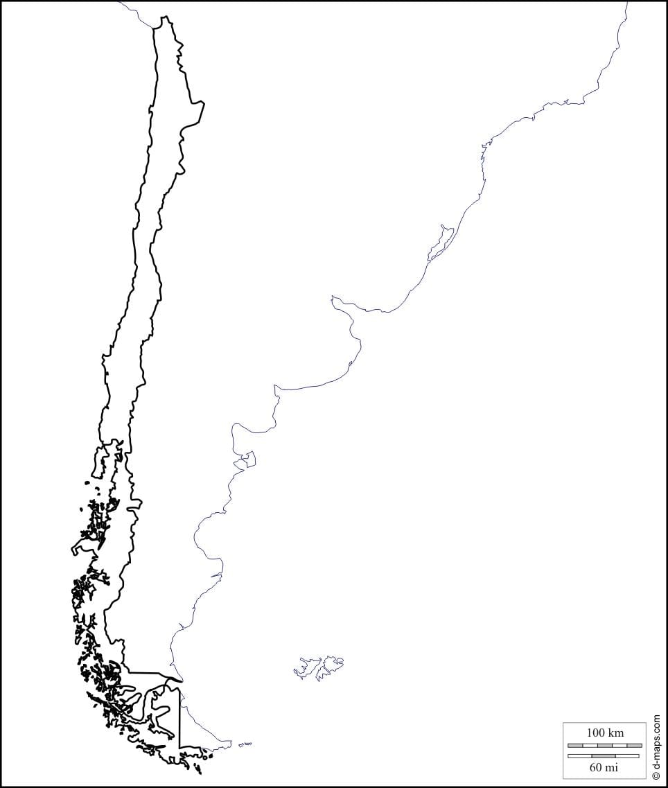 slepá mapa Chile