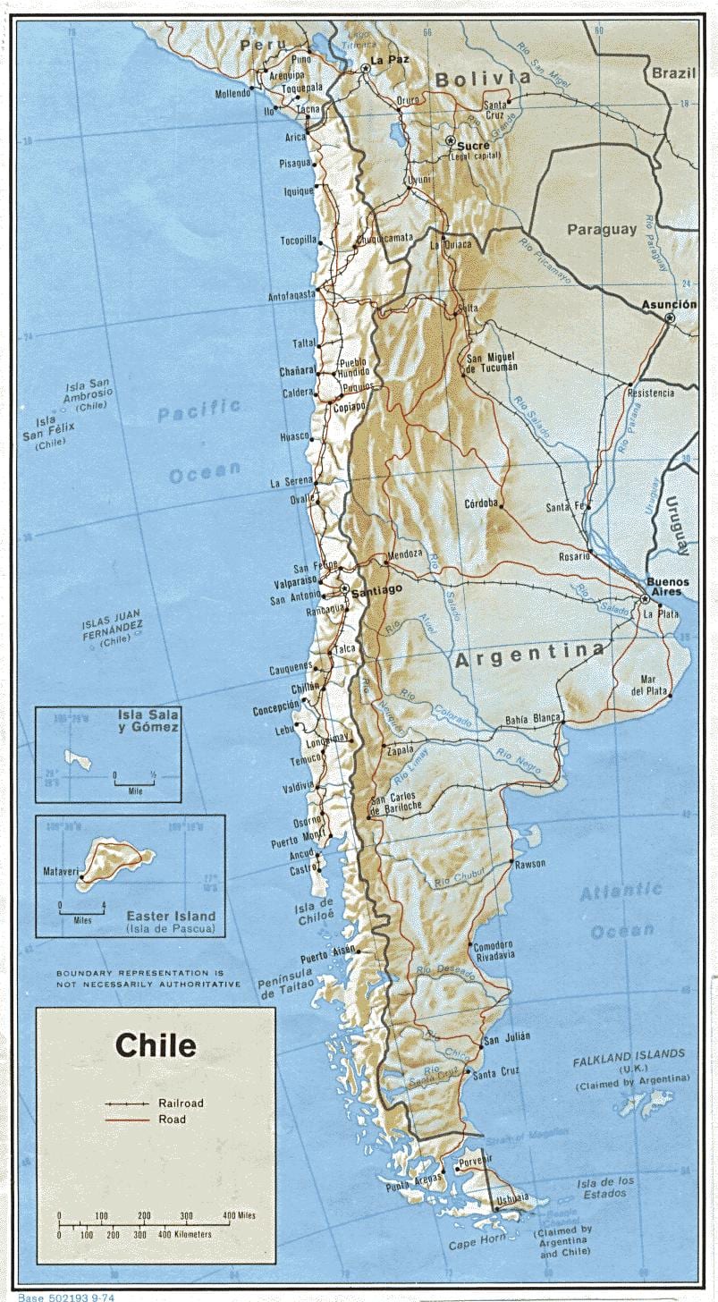 Chile železniční mapě