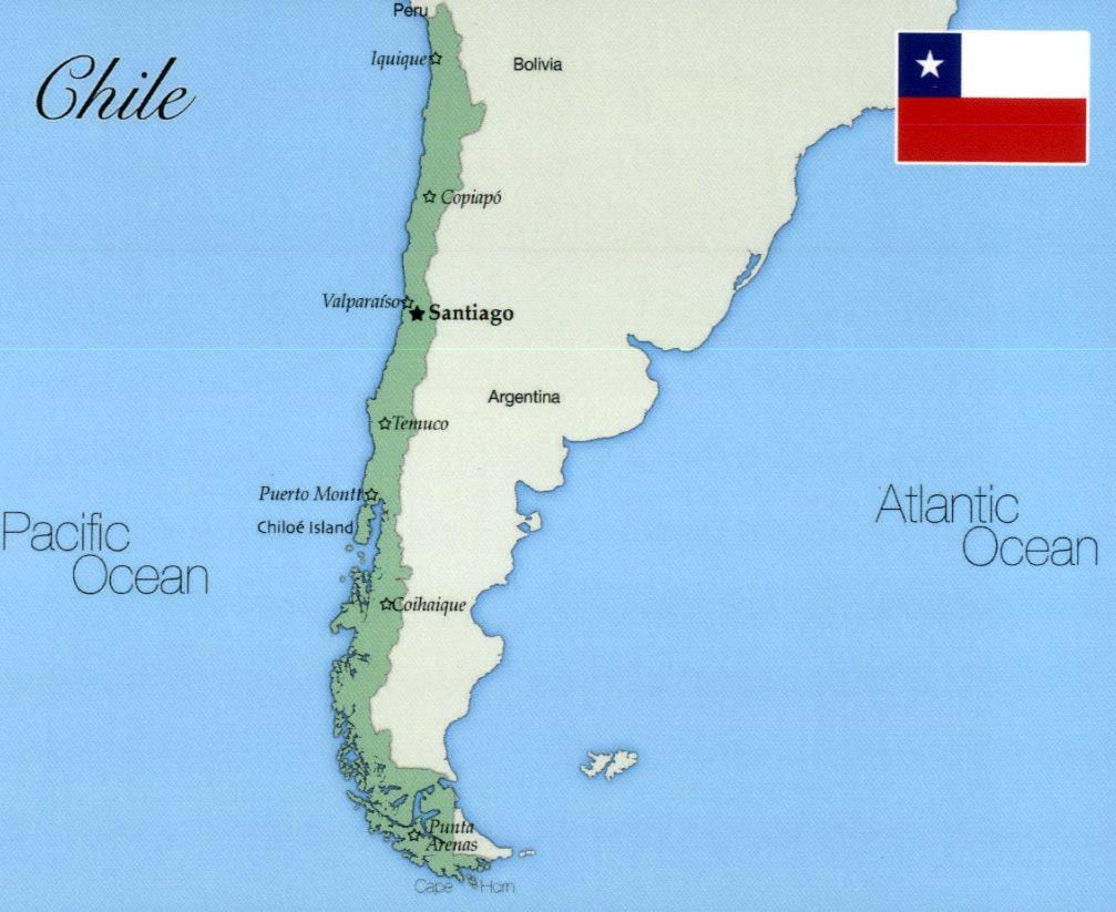 Chile, iquique mapě