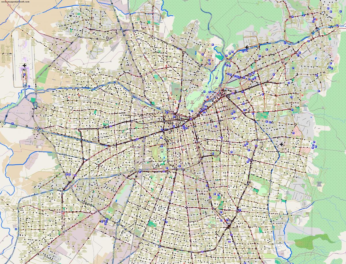 mapa města santiago Chile