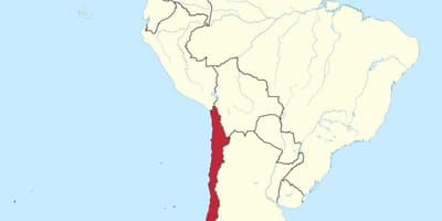 Chile v jižní americe mapě