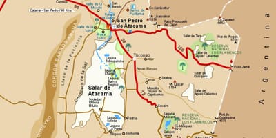 Atacama Chile mapě