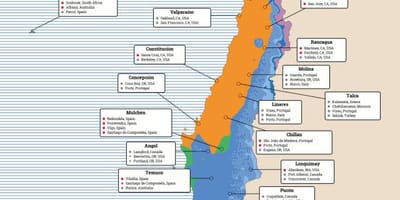 Mapa Chile klimatu