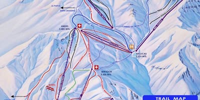 Mapa Chile lyžařských středisek