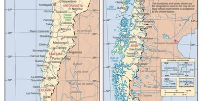 Mapa Chile s městy