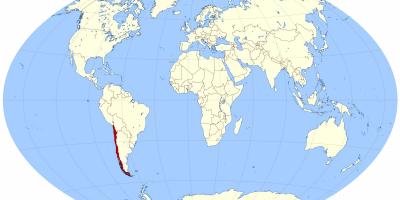 Mapa světa ukazuje, Chile