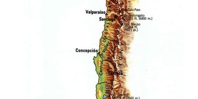 Chile výšková mapa