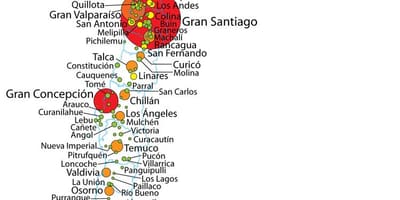 Chile mapa hustota obyvatel