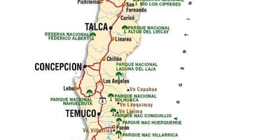 Chile atrakce mapa