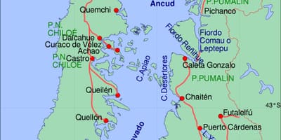 Mapa chiloe, Chile