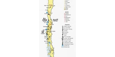 Mapa Chilských přístavů