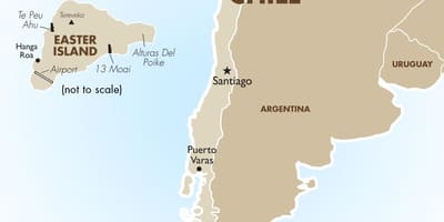 Mapa Chile včetně velikonočního ostrova