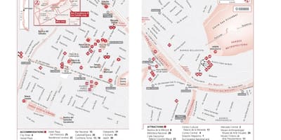 V centru města santiago Chile mapě